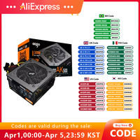 Aigo AK 500W PC PSU Power Supply Unit Black Gaming Quiet 120mm RGB Fan 24pin 12V ATX Desktop Computer Power Supply for BTC