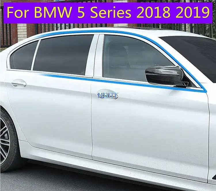 

Window Trim strip For BMW 5 Series 2018 2019 Stainless Steel moulding Scratch-proof Pillar Posts Cover Car Styling Accessories