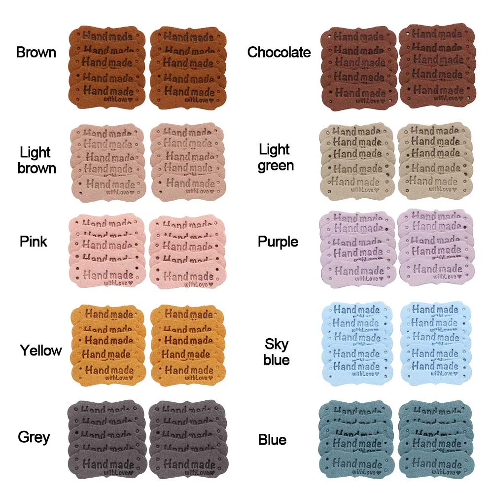 20PCS Handmade Hats Bags Sewing Accessories Clothes Tags Hand Made With Love Label Garment Labels