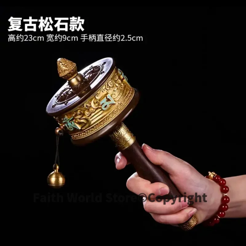 Buddhist supplies Greco-Buddhist Buddhism Om mani padme hum Mantra recite chant scriptures prayer Rotating wheel ZHUANJINGLUN