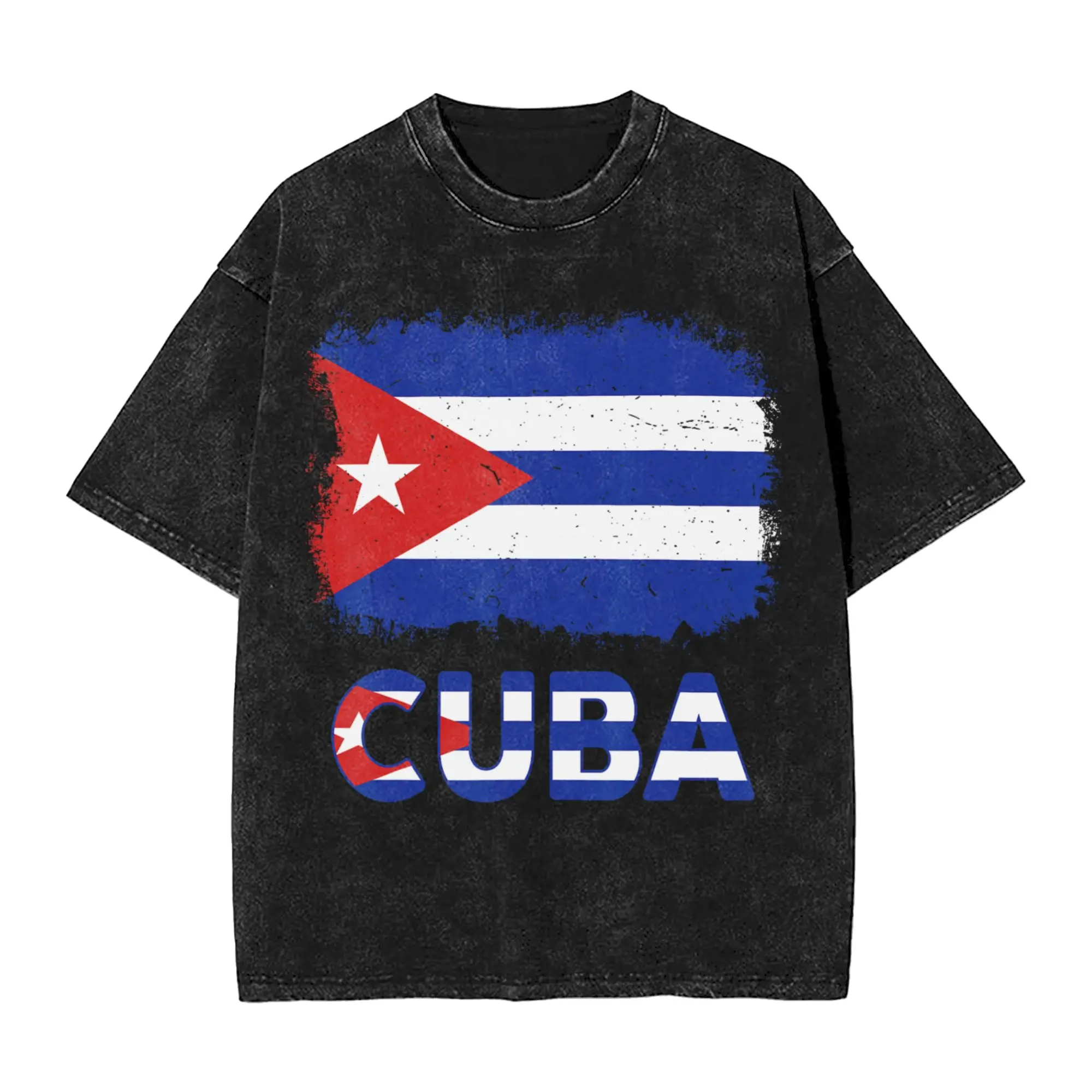 Camisetas cubanas La Cubanita con la bandera de Cuba, camisetas de algodón con motivos hispanos para hombre, camisetas novedosas con cuello redondo, ropa de manga corta, regalo