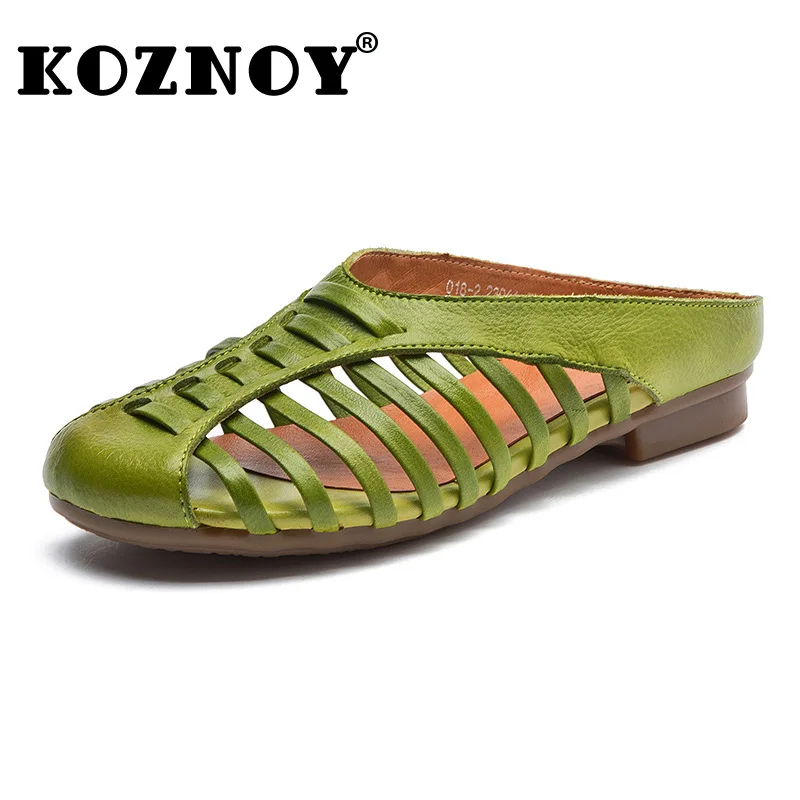

Koznoy/2 см, летняя обувь из натуральной кожи в этническом стиле на плоской подошве, роскошные женские полые тапочки Мэри Джейн, сандалии на мелкой подошве