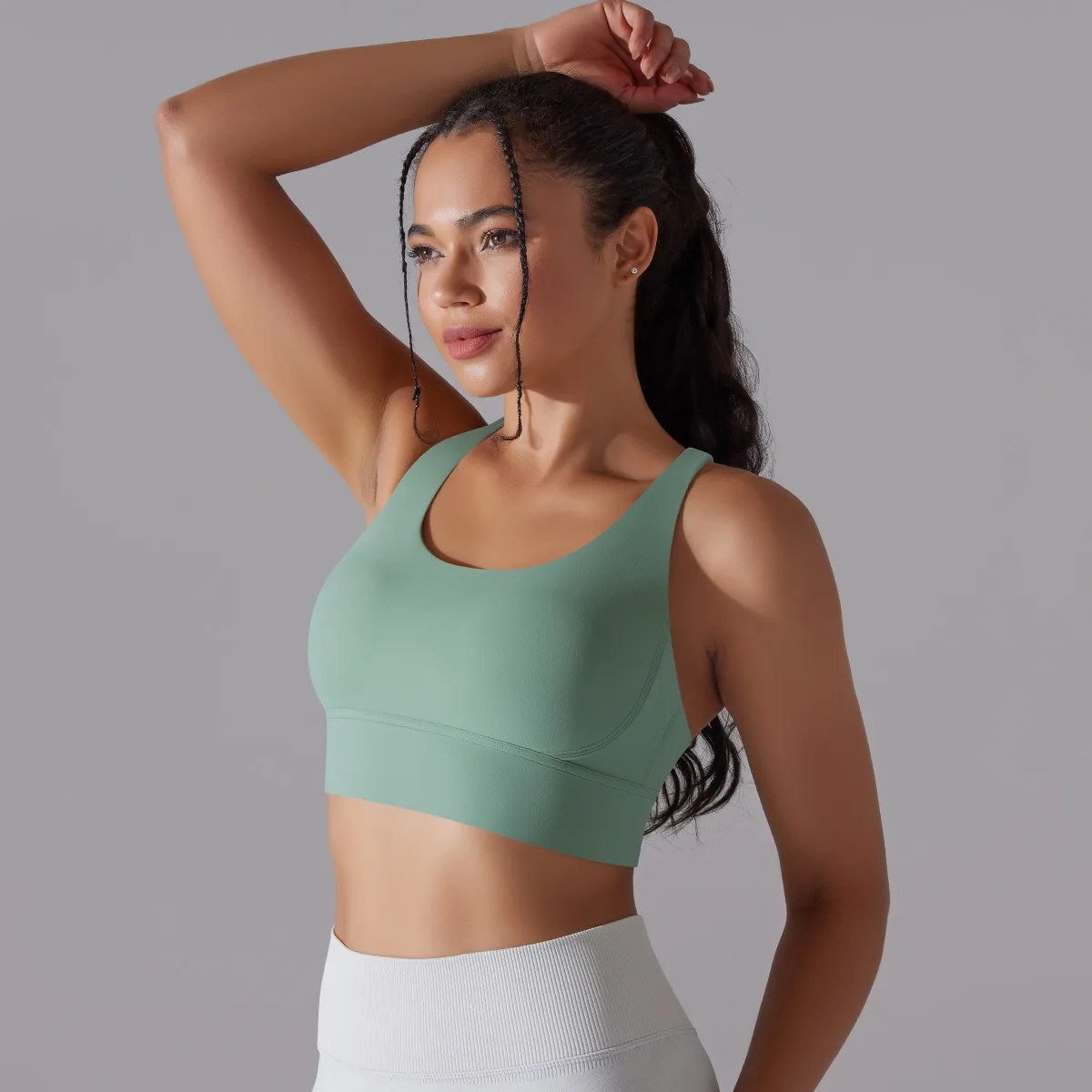 Solid Color Women Fitness Sports Bra Top Gym Yoga triangle backless Athletic Back Cutout Cross Tight Workout Soft With Chest Pad