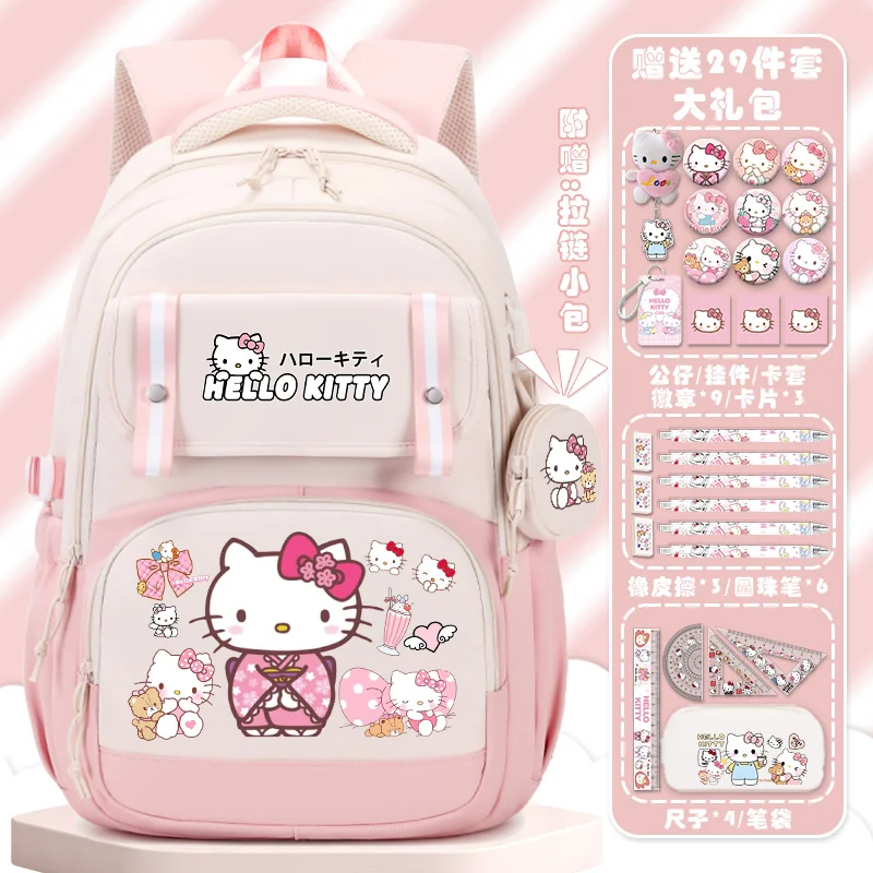 Sanrio กระเป๋านักเรียนสำหรับเด็ก, ใหม่กระเป๋านักเรียนลายการ์ตูนน่ารักลำลองและน้ำหนักเบา