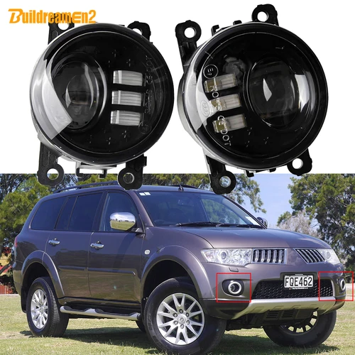 Parachoques delantero de coche, luz LED antiniebla, accesorios de 3000LM, 12V, 2X30W, para Mitsubishi Challenger, Nativa, Pajero, Dakar, 2008-2015
