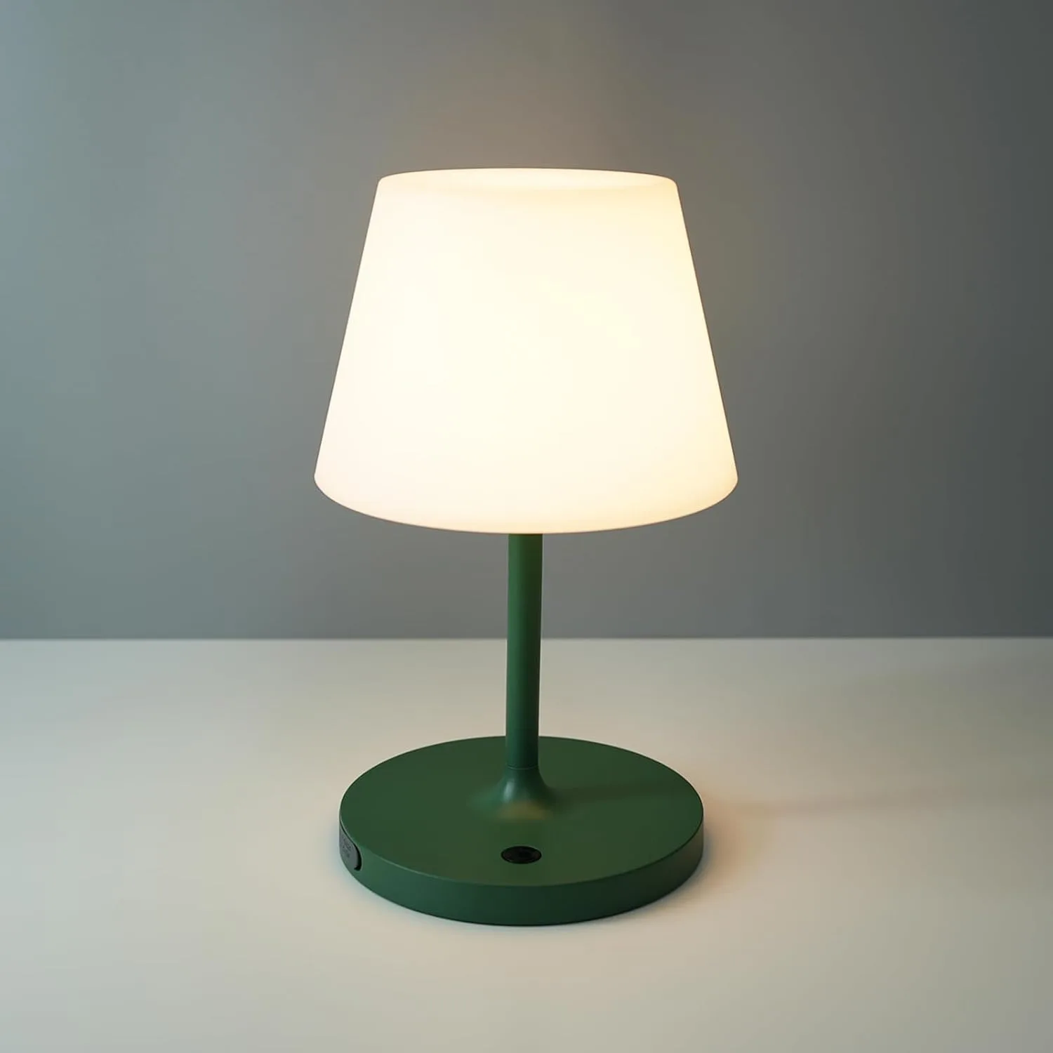 Batteriebetriebene Schreibtischlampe für den Außenbereich, wasserdicht, 4000 mAh kabellose Lampe wiederaufladbar, Touch-dimmbare Schreibtischlampe H9,6 Zoll, grün
