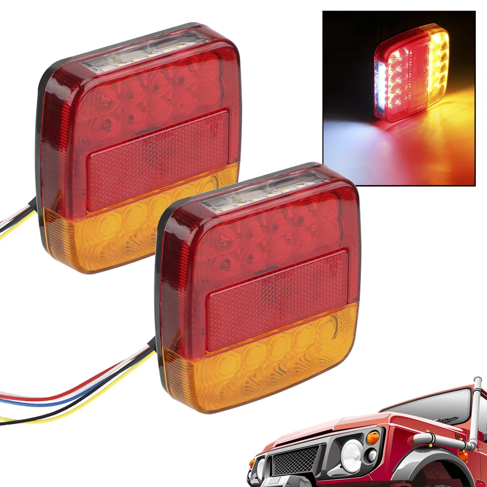

Car RV Trailer Truck Caravan Taillight 26 LEDs Tail Light Number Plate Light Turn Signal Indicator Rear Reverse Brake Stop Lamp