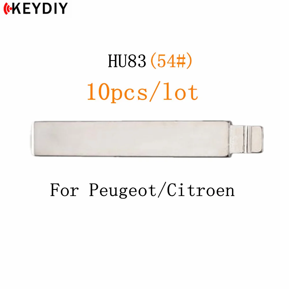 

KEYDIY 10/50/100 шт., металлическая заготовка, необработанный флип KD/VVDI/JMD, модель № 54 для Peugeot 307, № 54, HU83 со слотом