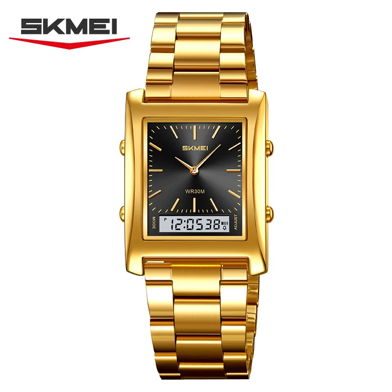 

SKMEI 2571 Watch reloj hombre New Dual Display Compact Square Men's Electronic Watch Waterproof Multi functional Business Men's