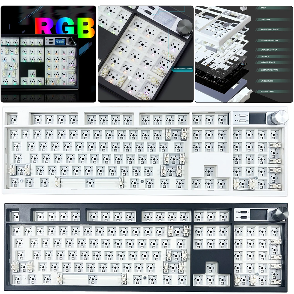 

GMK67 Mechanical Keyboard 75% Wireless Customized Mechanical Keyboard Kit Three Mode BT5.0 2.4G Hot Swap Gasket Keyboard for VIA