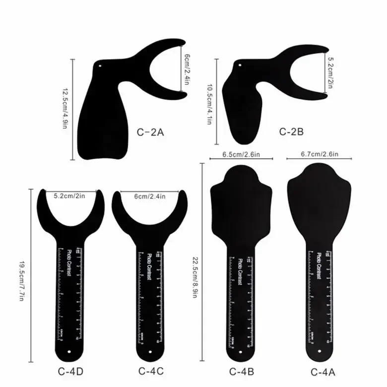 Oral photo background plate, dentals tools intraoral orthodontic photo with graduated black background plate
