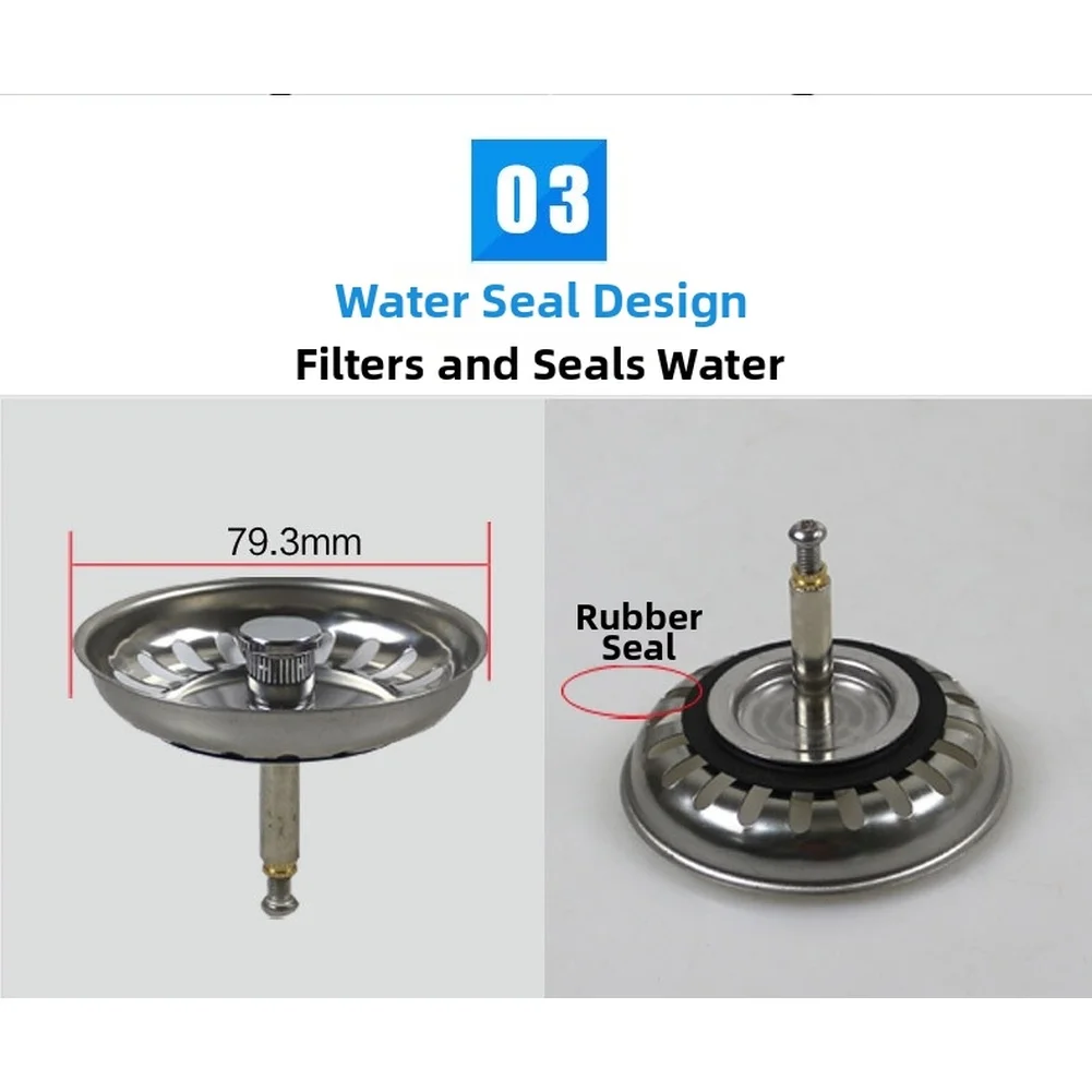 1Set 110 114mm Console Control Lift Drain Stainless Steel Sink Strainer With Cable Control For Water Drainage And Sealing Tool