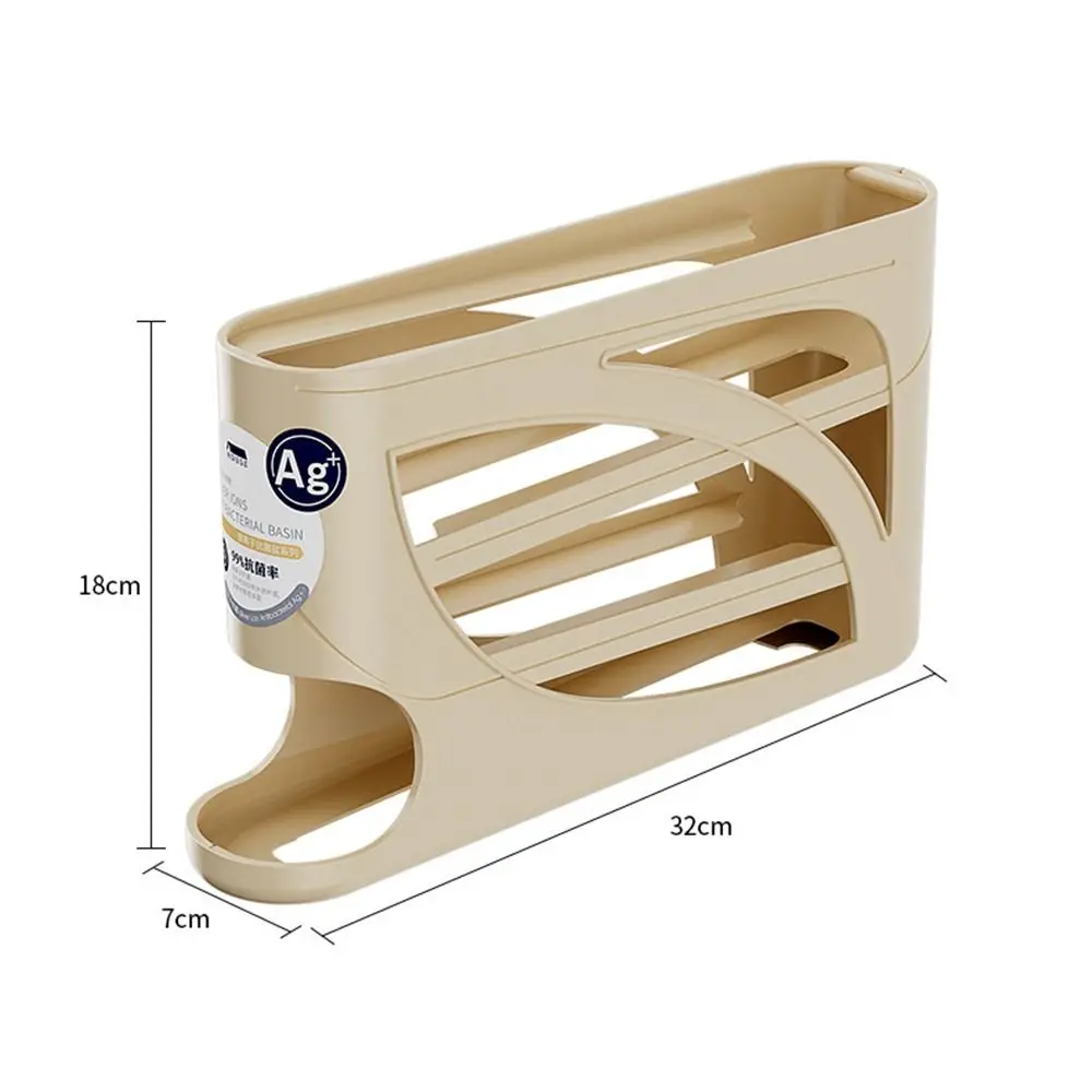 Plastic Automatic Egg Roller Space Saving Large Capacity Egg Roller Rack Four Tier Refrigerator Egg Storage Box