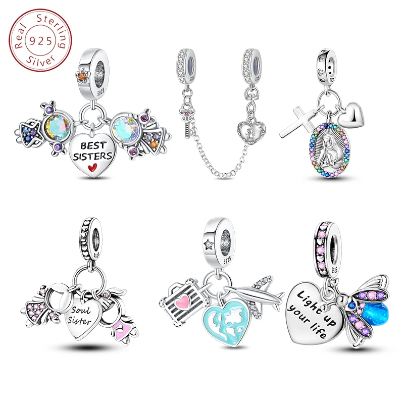 S925 Sterling Silver Heart-Shaped Romantic Charms Sincere Emotions Multiple Styles Beads 3mm DIY Fine Jewelry Making Accessories