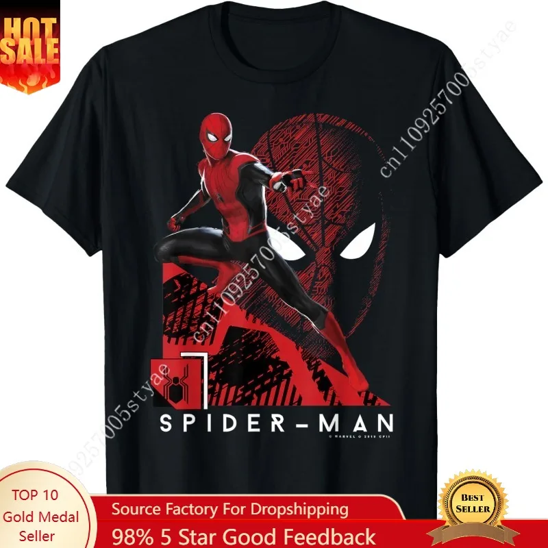 

Marvel Spider-Man Far from Home Portrait Tech Background T-Shirt Small