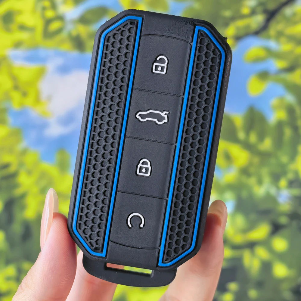 4‑Button Honeycomb Pattern Silicone Remote Key Shell For Chery Jaecoo J7 J5 2025 2026 Smart Key Fob Cover Vehicle Accessories