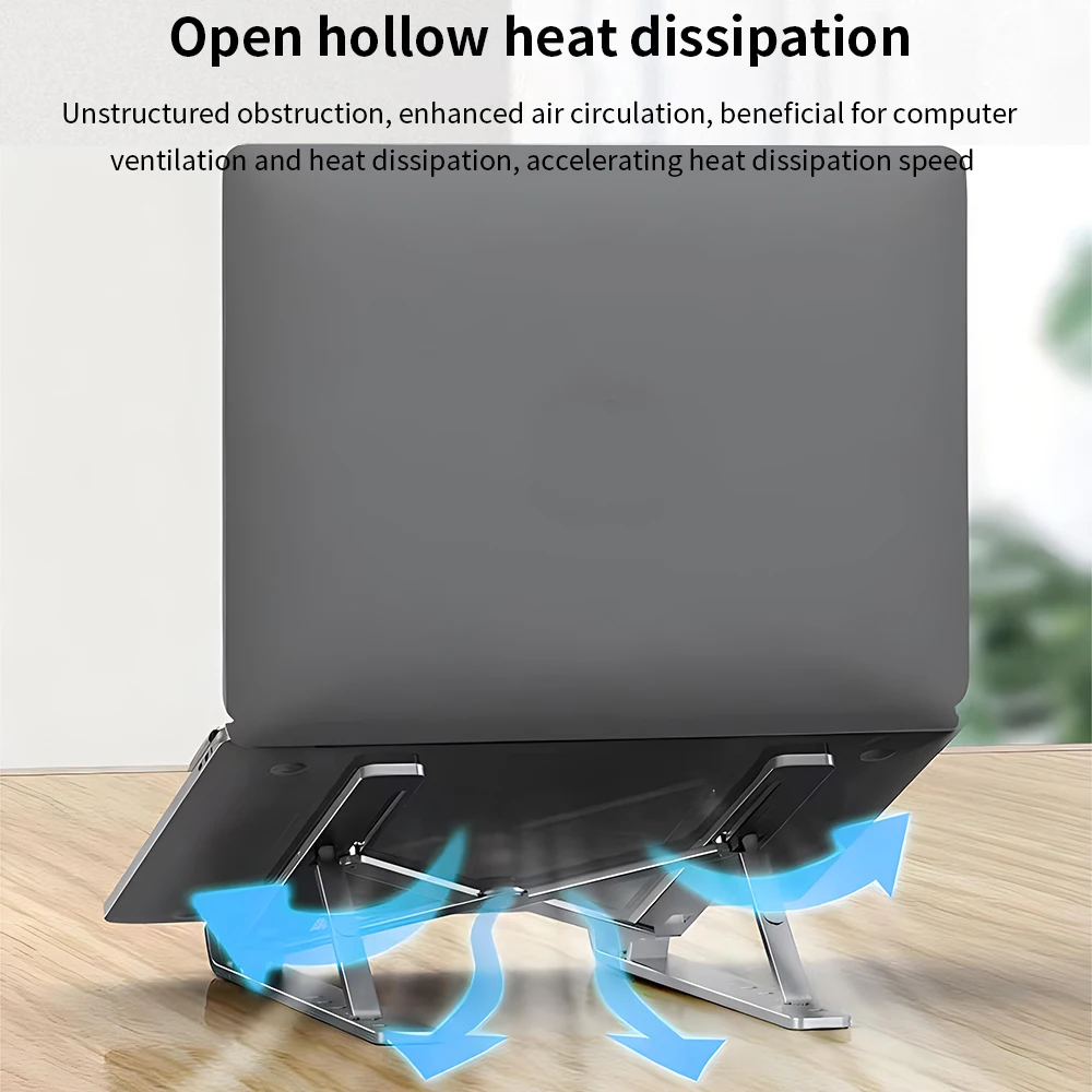 TISHRIC Aluminum Alloy Laptop Stand Holder anging Adjustable Holding Foldable Portable Heat Dissipation Height Booster