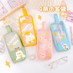 Mignon Étui À Crayons En Tissu Belle Bande Dessinée Canard Haute Capacité Stylo Sac pour Cadeau Enfant Zakka Kawaii Papeterie Estuches Fournitures Scolaires