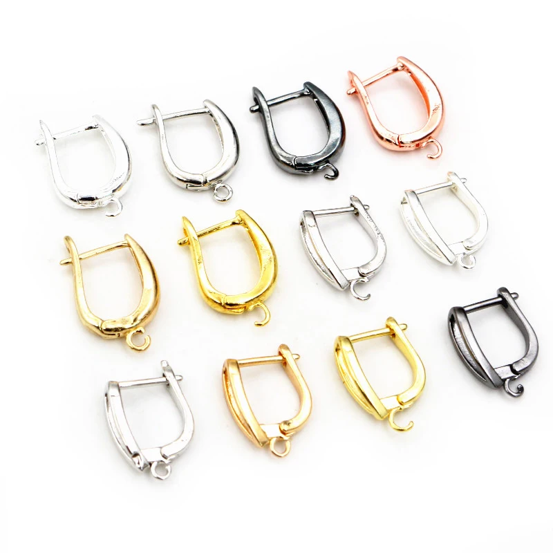 10pcs 2-Styles Bronze French Earring Hooks Lever Back Open Loop Setting for DIY Earring Clips Clasp Jewelry Making Accessories