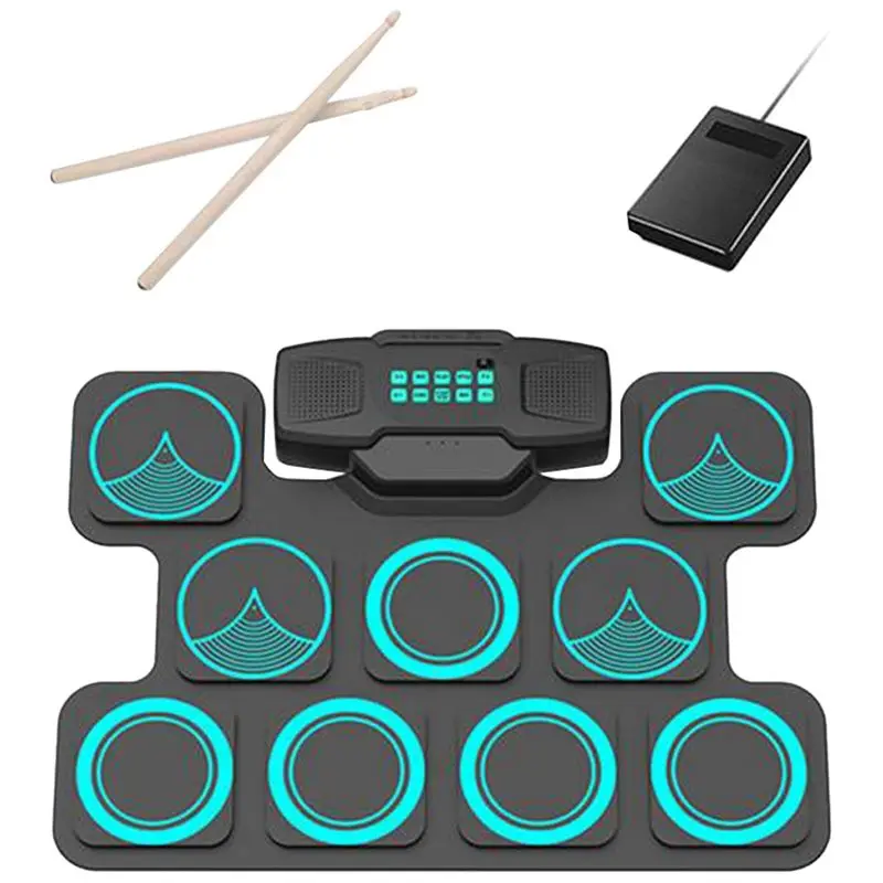 

AEF5-Electronic Drum Sets MIDI Drum Pad Parts 9 Drum Pads Beginner Practice For Playing Games
