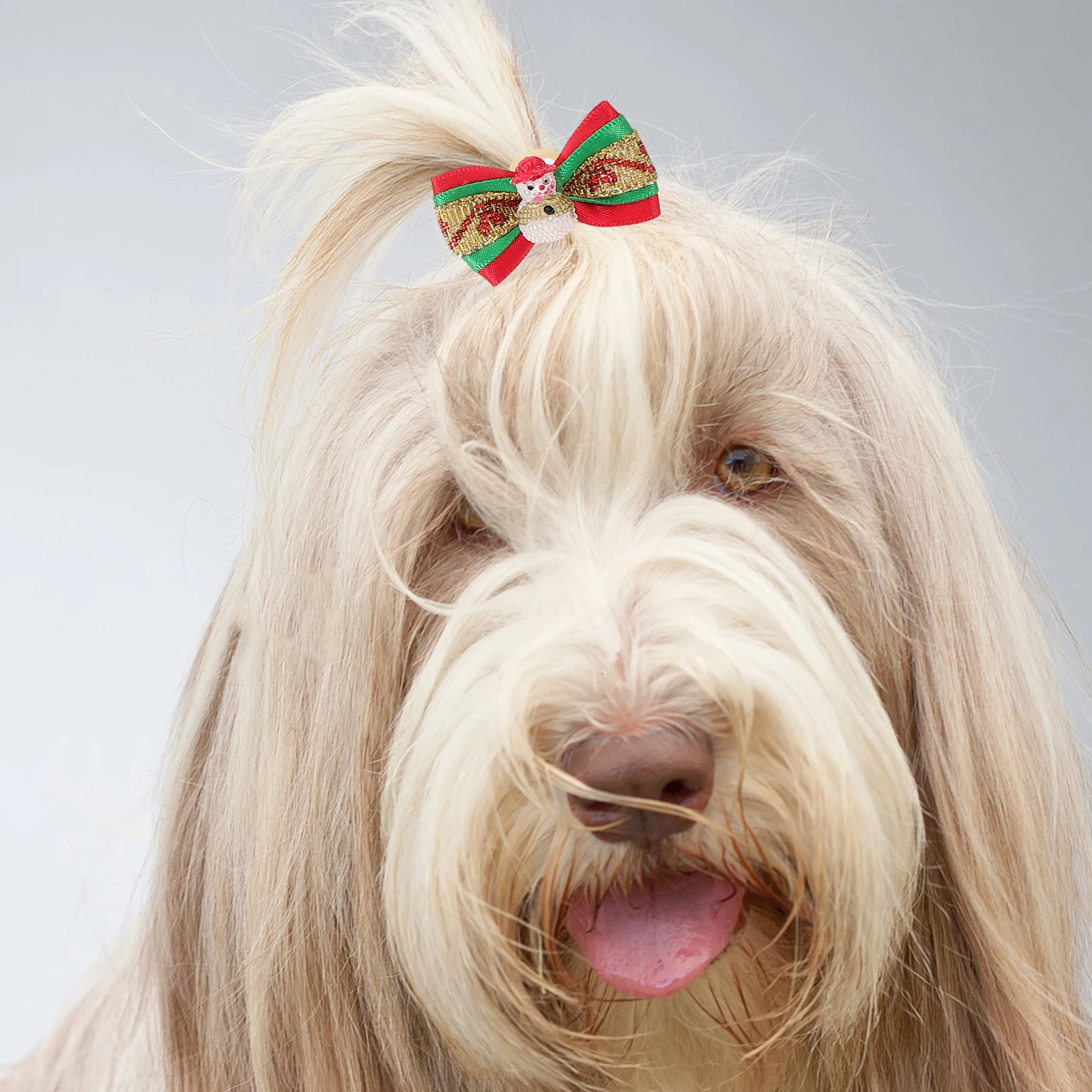 

10 Pcs Pet Headgear Decorative Bow Xmas Dog Hair Bows Puppies Christmas Girl Polyester Puppy Accessories Small