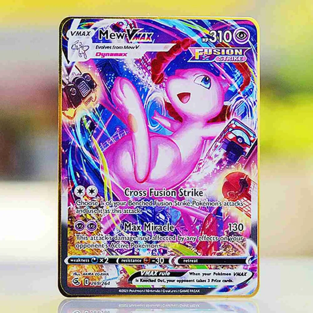 Pokemon Cards Avengers Metal Pokémon Card Gold Charizard Vmax Gengar Pikachu Vstar Anime Board Game Playing Cards Kids Toys Gift