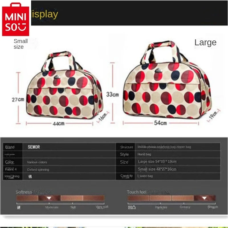 MINISO Disney Cartoon Winnie Bear Short Distance Travel Bag Large Capacity Fitness Storage Sweet Versatile Student Shoulder Bag