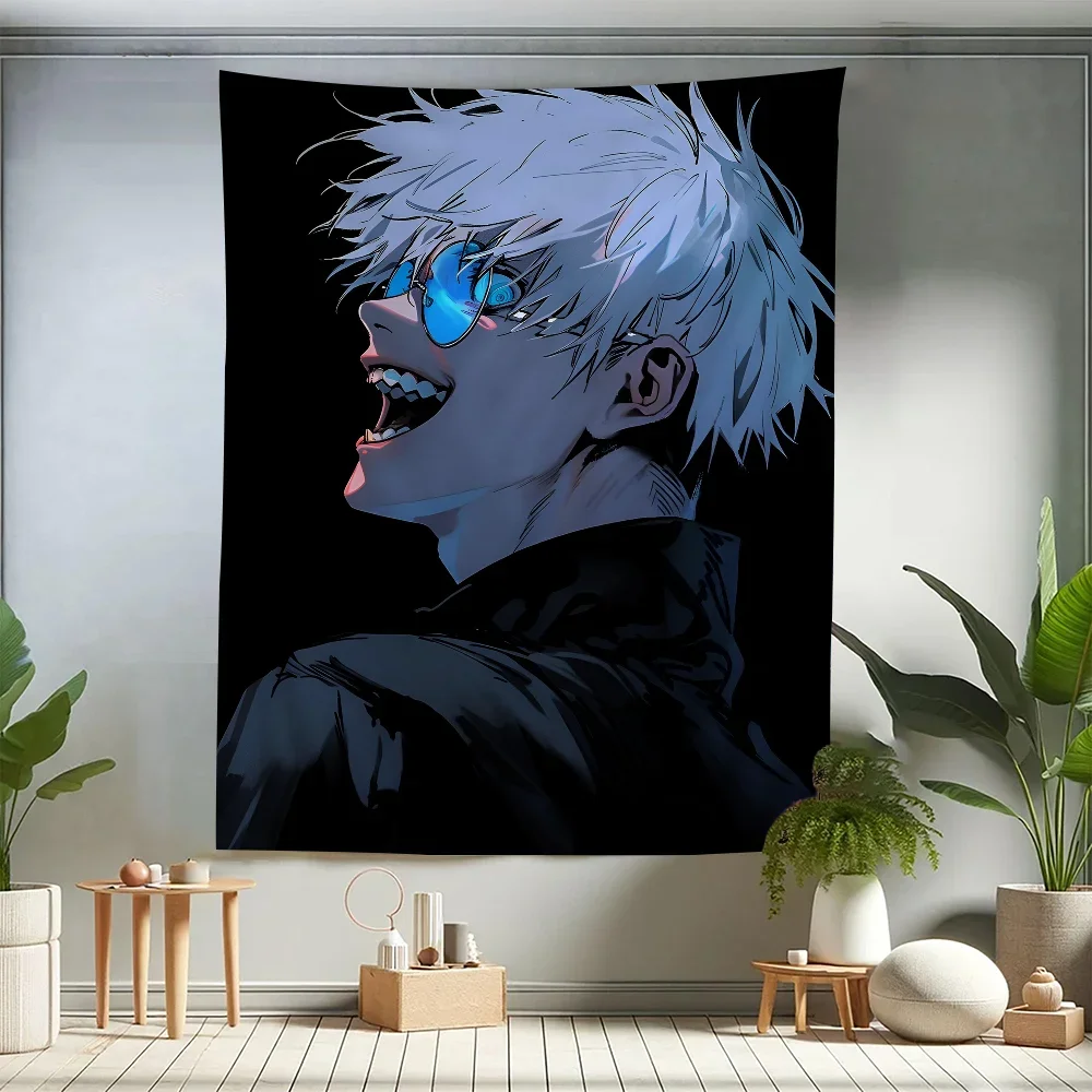 Satoru Gojo Jujutsu Kaisen Tapestry Anime Tapestry Hanging Tarot Hippie Wall Rugs Dorm Wall Hanging Sheets