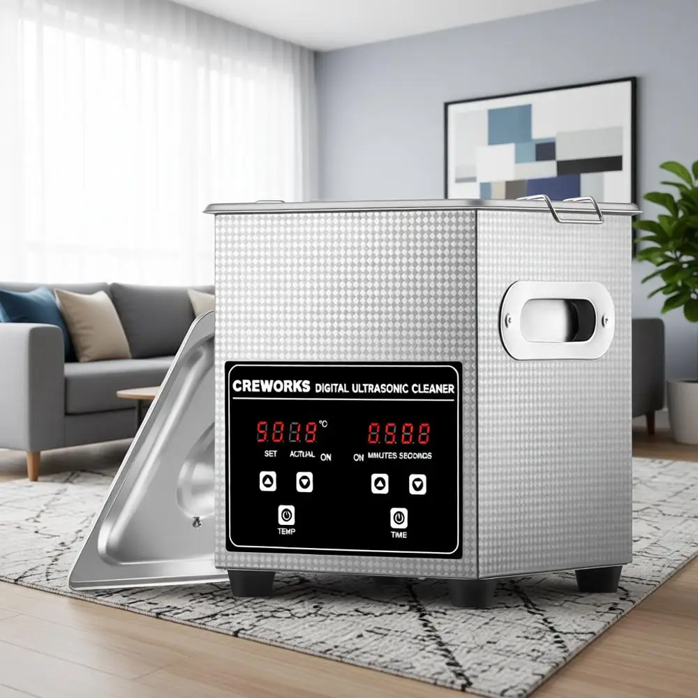 

2L Ultrasonic Dental Cleaning Machine with Heating and Timer, Digital Hygiene Device for Dentures, Parts, Retainers, and Glasses