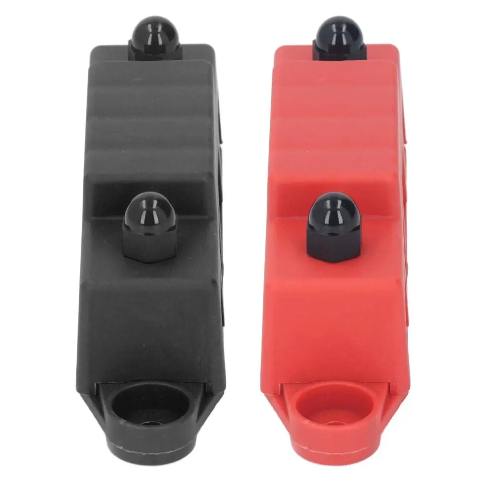 2Pcs M8 Screw Power Distribution Block 4 Terminal Good Conductivity Bus Bar 48V Copper Terminal Power Distribution Block