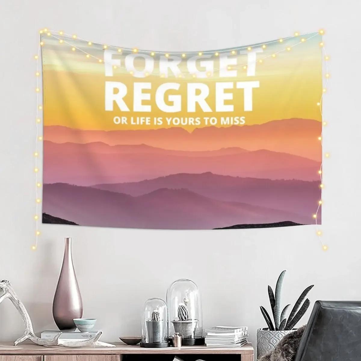 Forget regret or life is yours to miss Tapestry Home Decorating Anime Decor Korean Room Decor Tapestry