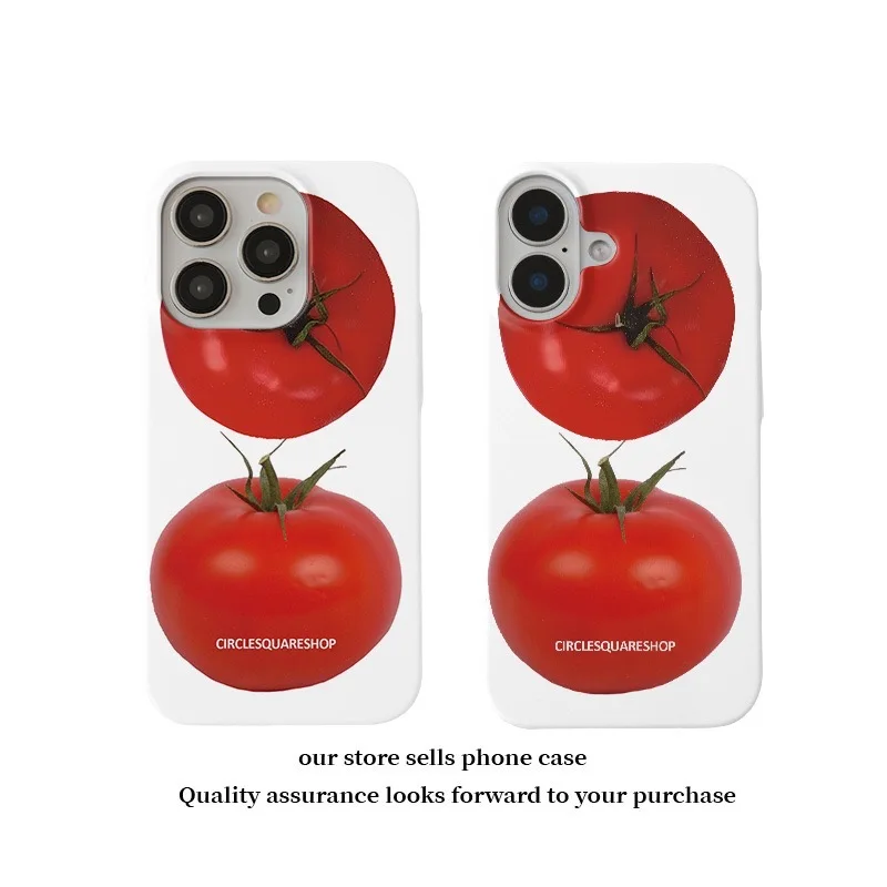 INS KOREAN Red Tomato Cartoon Case dla IPHONE 16 ProMax 15 14 13 12 11 PRO 16 Plus Akrylowe etui TPU dwa w jednym Magnetyczne etui na telefon