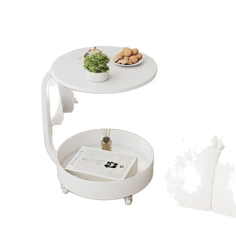 Modern living room wrought iron sofa edge few small tables simple shelf creative bedside mobile table coffee table