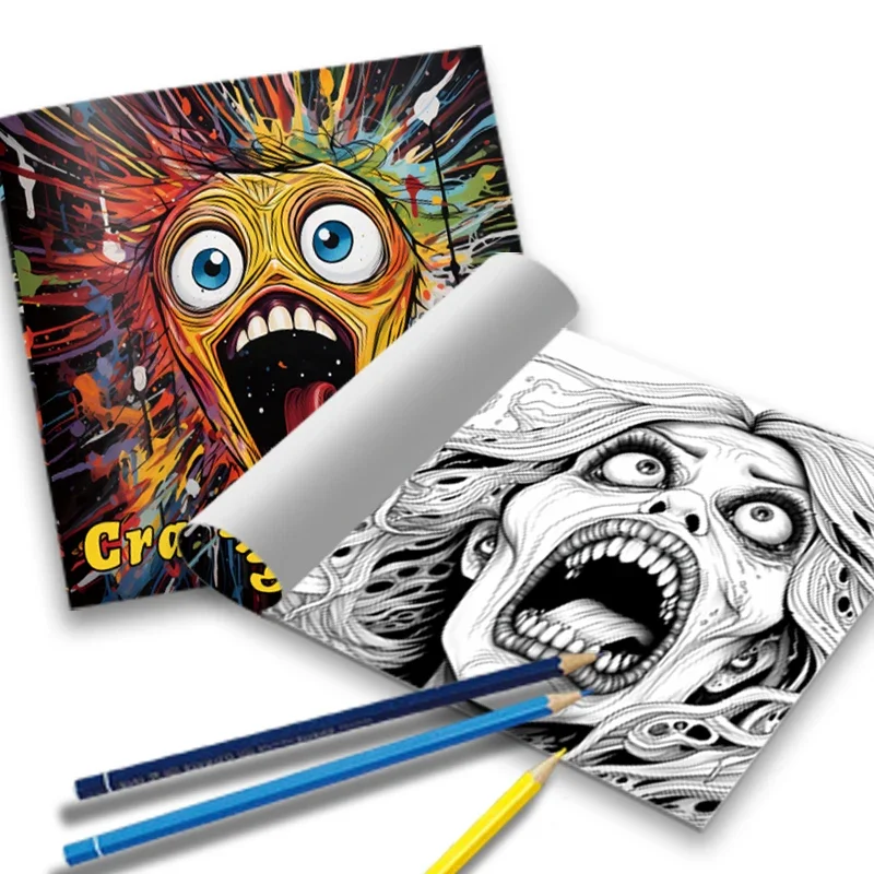 Popular Coloring Graffiti Painting Figures with Patterns Fill in The Color Book Solid Color Adult General Thickening