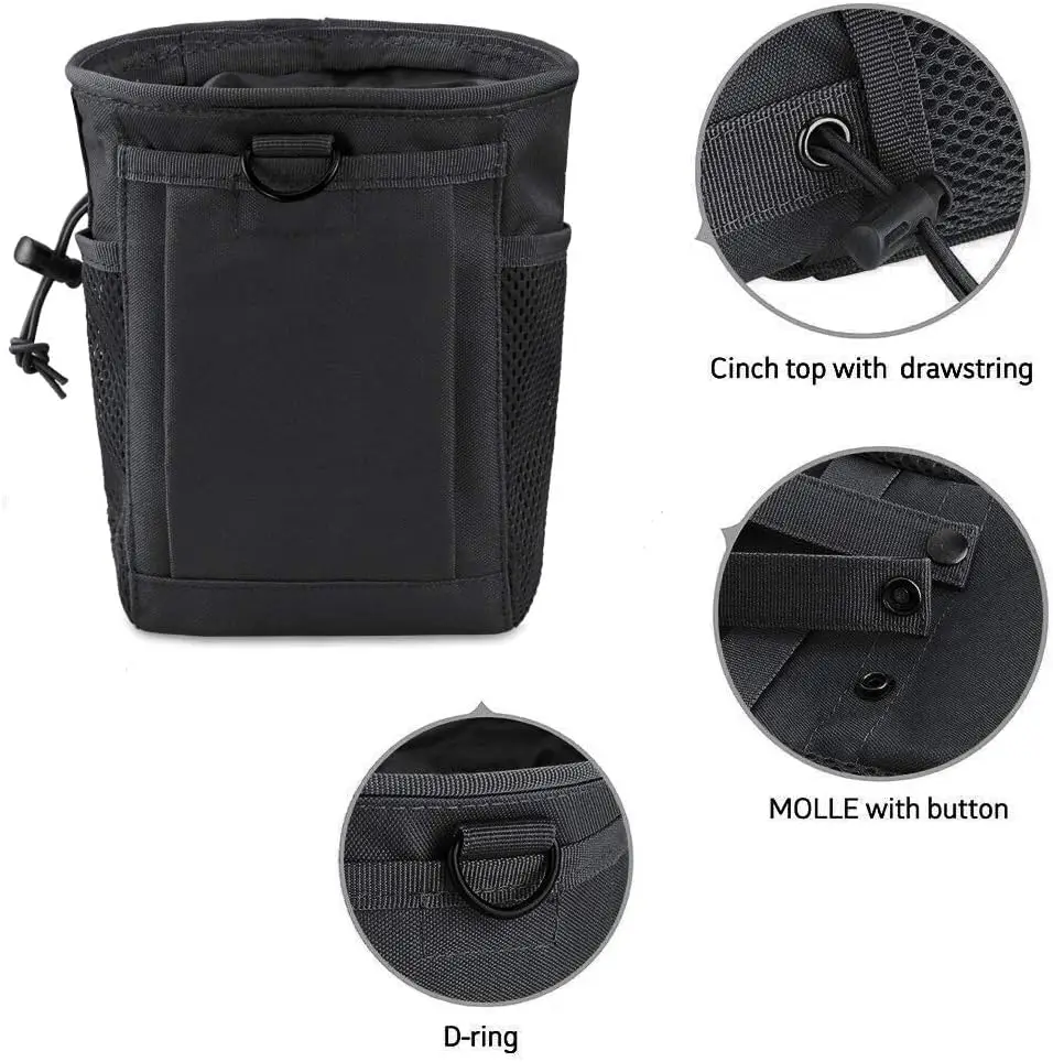 Outdoor Molle Drawstring Magazine Dump Pouch Adjustable Utility Belt Fanny Hip Holster Bag Outdoor Ammo Storage Pack