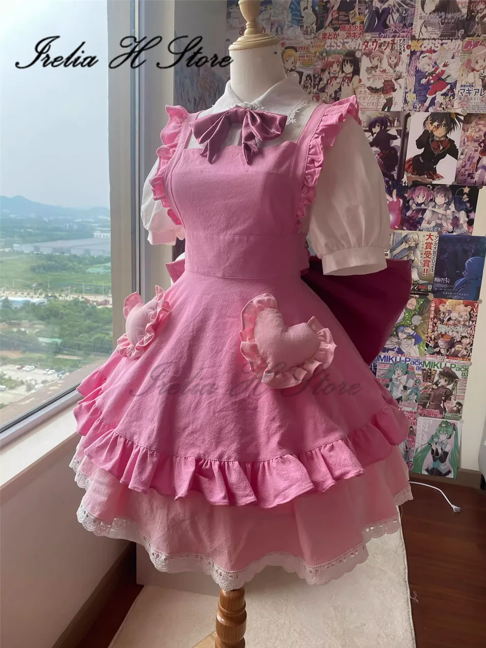 Irelia H Madoka maid Puella Magi Madoka Magica Kaname Madoka Cosplay Costume Cutie Maid Anime dress female