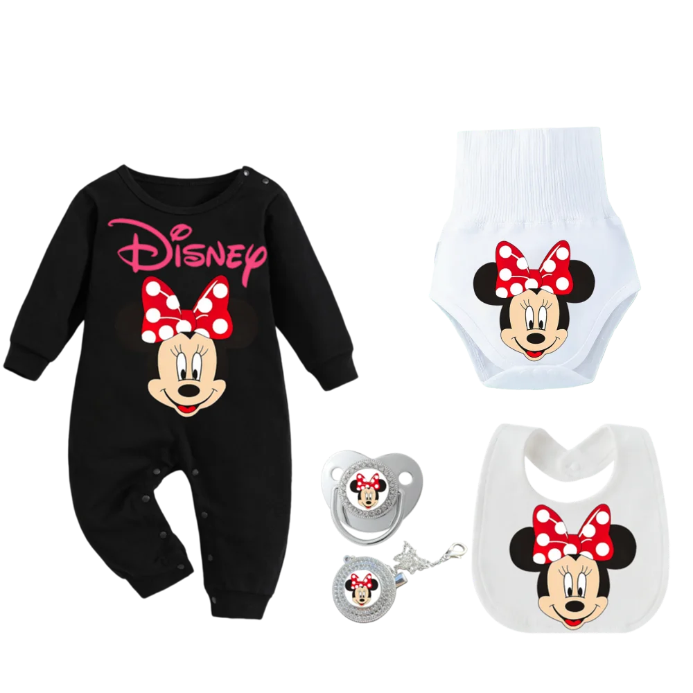 ชุดนอนพิมพ์ลายใหม่สำหรับทารกแรกเกิด กางเกงคลานสำหรับเด็ก ผ้าเช็ดทำความสะอาดเด็ก จุกนมหลอกสำหรับทารกแรกเกิด และที่ใส่จุกนมหลอกสำหรับผู้ชายและผู้หญิง