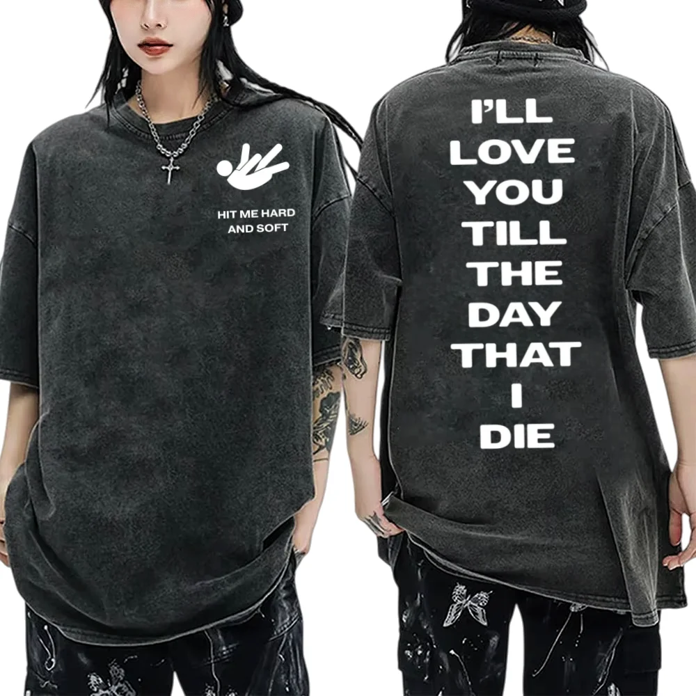 

When We All Fall Asleep Where Do We Go _ Graphic Acid wash T-Shirt Album Reversible Print Unisex Fashion Retro Y2K Top