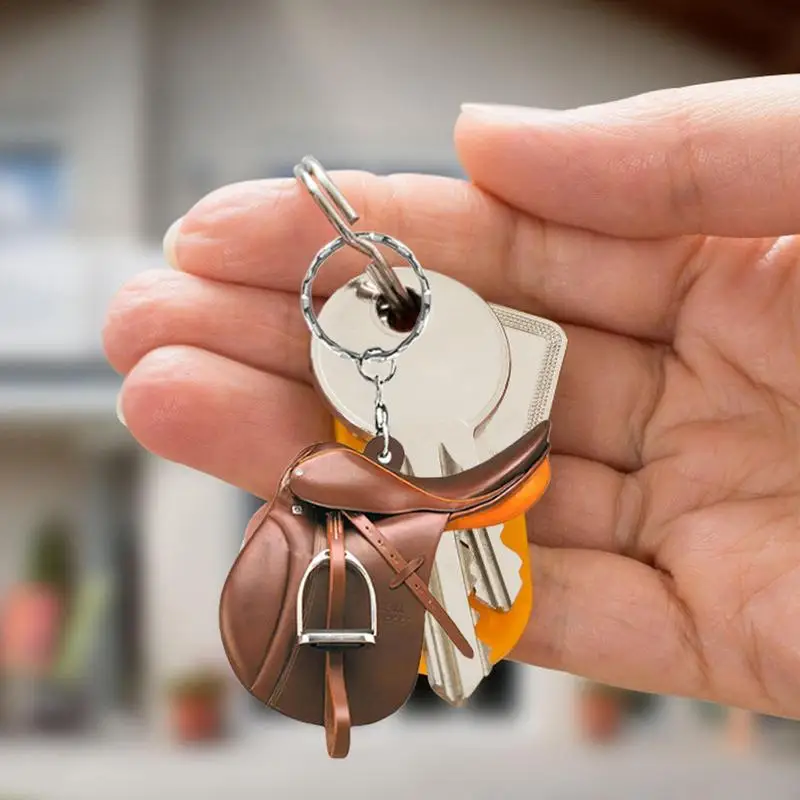 Horse Saddle Keychain Acrylic Keychain Flat Saddle Pendant For Horses Lovers Western Cowboy For Car Rearview Mirror Decoration