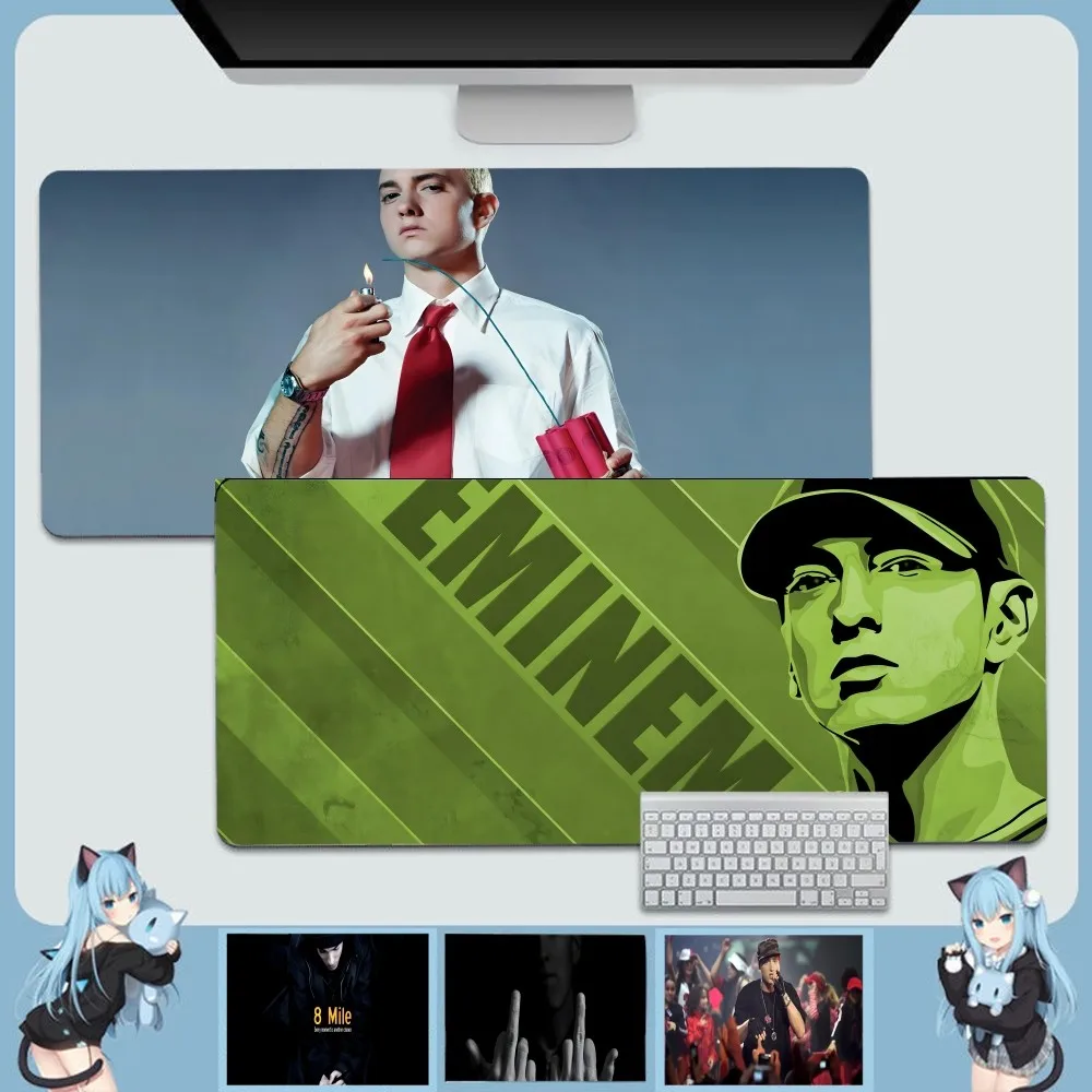 

Rapper Eminem In Stocked Large Mouse Pad PC Computer Mat Size For Large Edge Locking Game Keyboard Pad