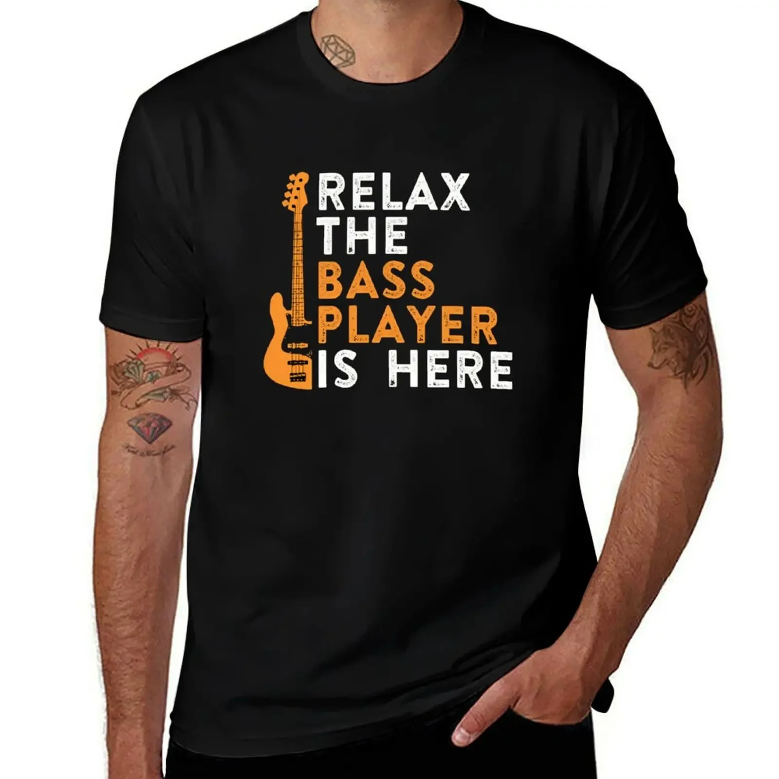 Relax The Bass Player Is Here, T-Shirt anime figures anime gifts for boyfriend mens graphic t-shirts anime