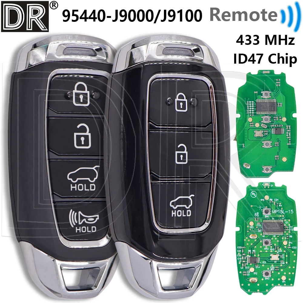 

Отличный ID47Chip 433 МГц 95440-J9000 95440-J9100 TQ8-FOB-4F18 бесконтактный автомобильный ключ дистанционного управления для Hyundai Kona 2018 2019 2020 2021