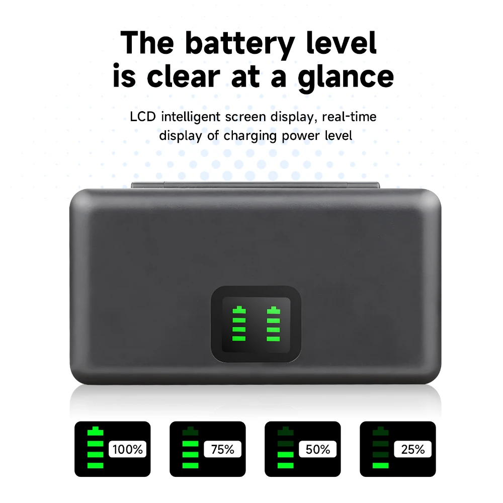 Для DJI Osmo Action 5 Pro Action 4 Аккумулятор 2250 мАч Action 3 5 Сменный аккумулятор для камеры с зарядным устройством для быстрой зарядки Type-C