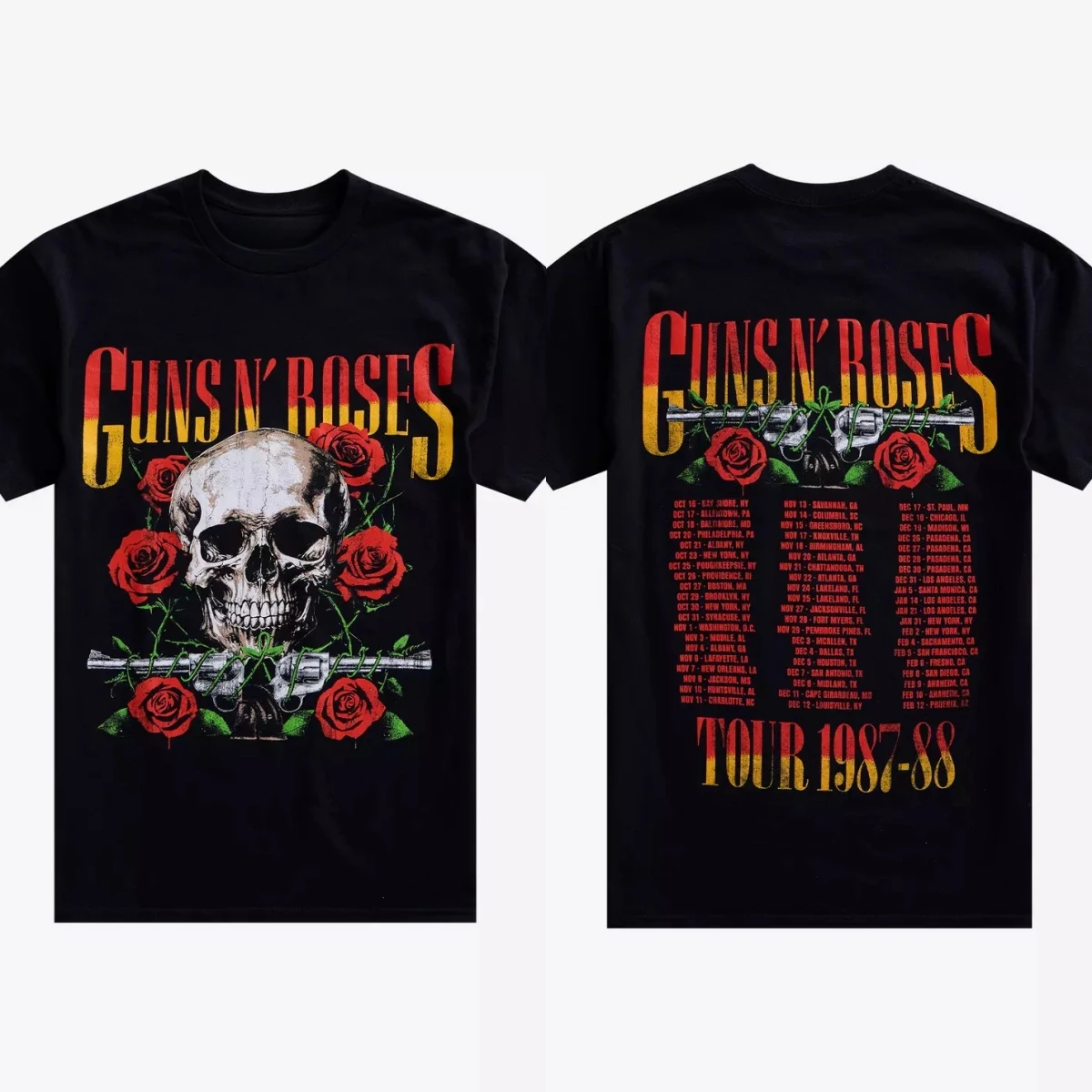 Guns N' Roses Appetite for Destruction 1987 Tour Band T-Shirt Baumwolle Grafik-T-Shirt Herren Damen Sommer Streetwear – Detail 5