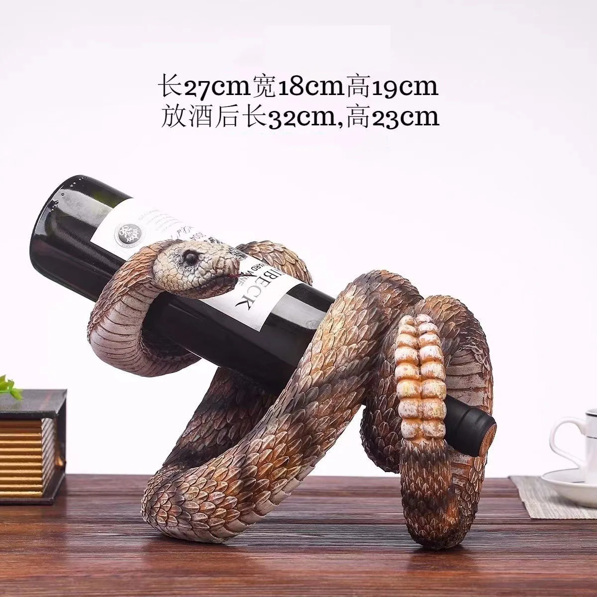 Simulation King Glasses Rattlesnake Craft Wine Wine Bottle Rack Display Art Decoration Ornaments For Living Room And Din