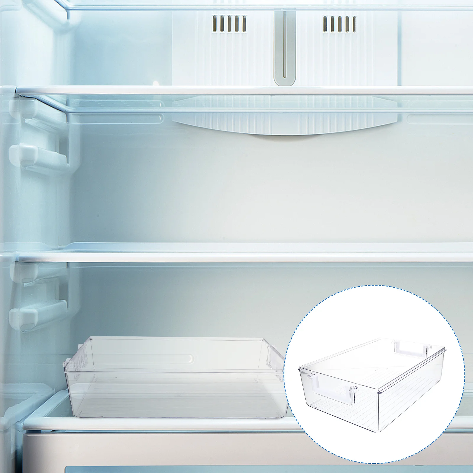 

1Pcs Refrigerator Food Storage Box Kitchen Organizer Transparent Vegetable Fruit Drain Bin Egg Storage Container