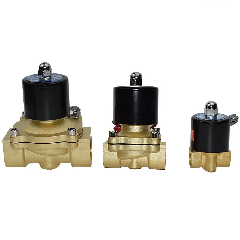 12VDC 24VDC صمام الملف اللولبي النحاسي المغلق عادة صمام الهواء الكهربائي