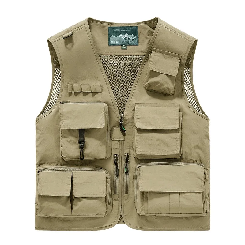 Men's Breathable Outdoor Fishing Design Tech Jacket Casual Lightweight V-Neck Sleeveless Vest Four Seasons Universal