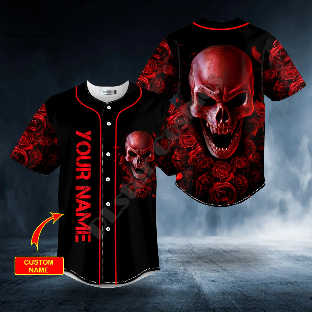 Cosplay Reaper Ghost Gothic Skull Satan Baphomet Devil Retro Tattoo 3DPrint Unisex Summer Baseball Shirts Jersey Short Sleeves 3