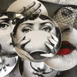 Ceramic Italian Face Hanging Plate Wall Decoration Plate European Ceramic Art Nordic Wall Decoration Ornaments Dinner Ceramic Tr